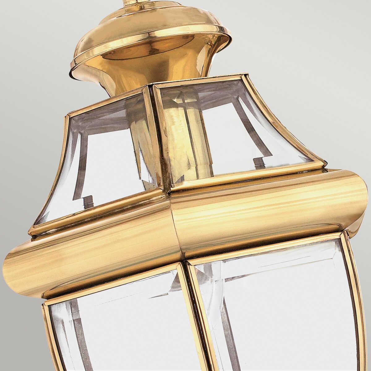 quoizel newbury 1 light medium polished brass chain lantern Detailed Close Up