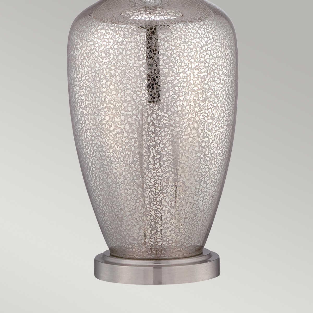 Quoizel Nicolls Mercury Glass Table Lamp With Beige Shade 4