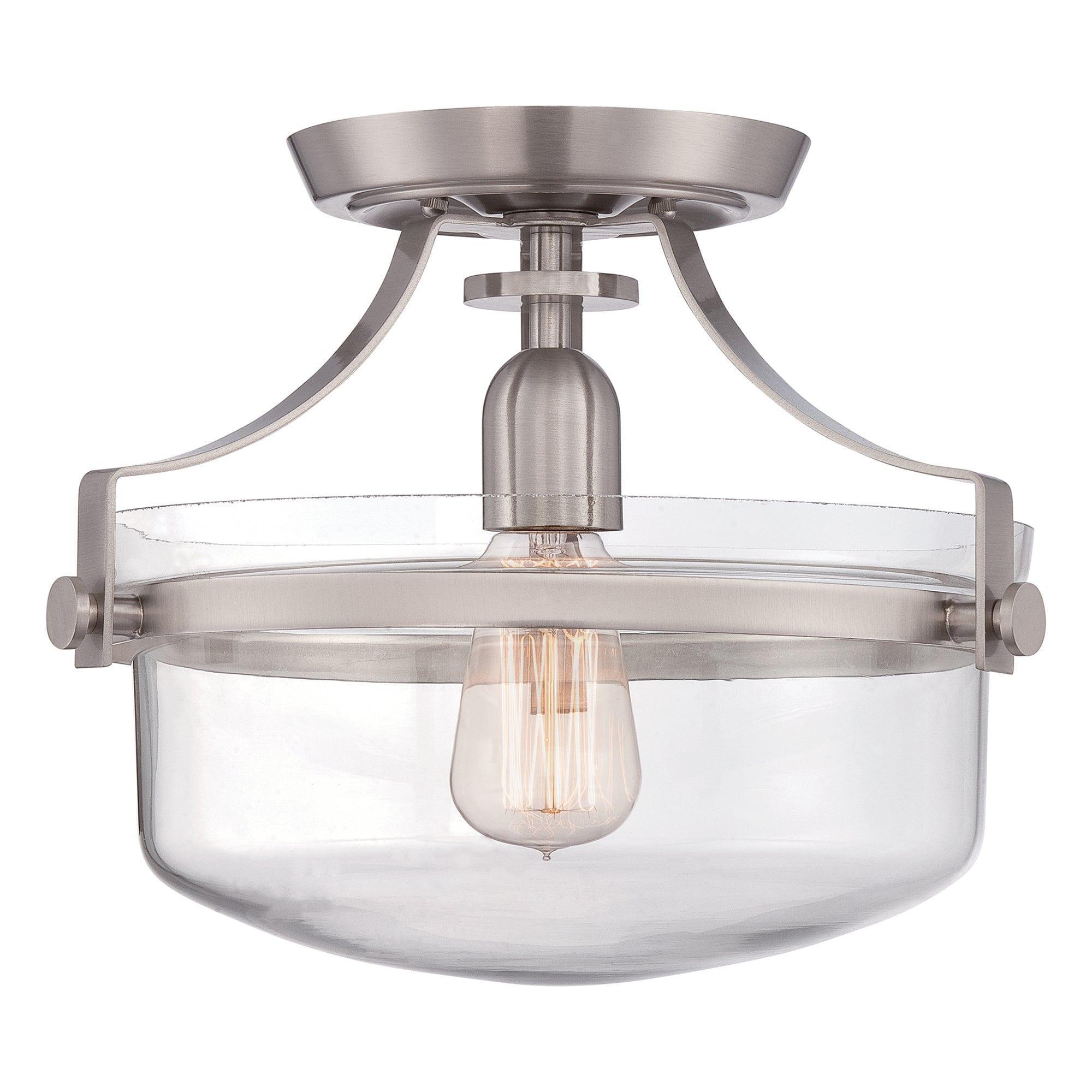 Quoizel Penn Station Semi Flush Brushed Nickel Ceiling Light Living room Image