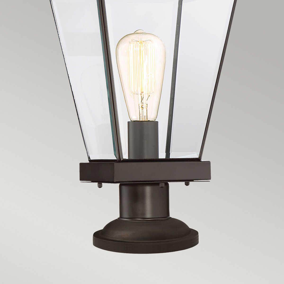 quoizel ravine medium bronze pedestal light Close Up LED Bulb