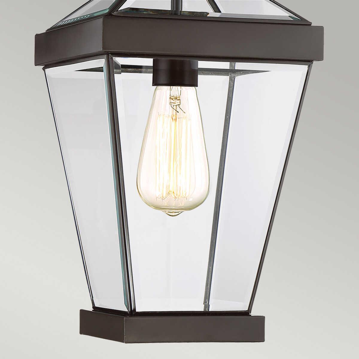 quoizel ravine medium bronze outdoor pendant chain lantern Other Close Up