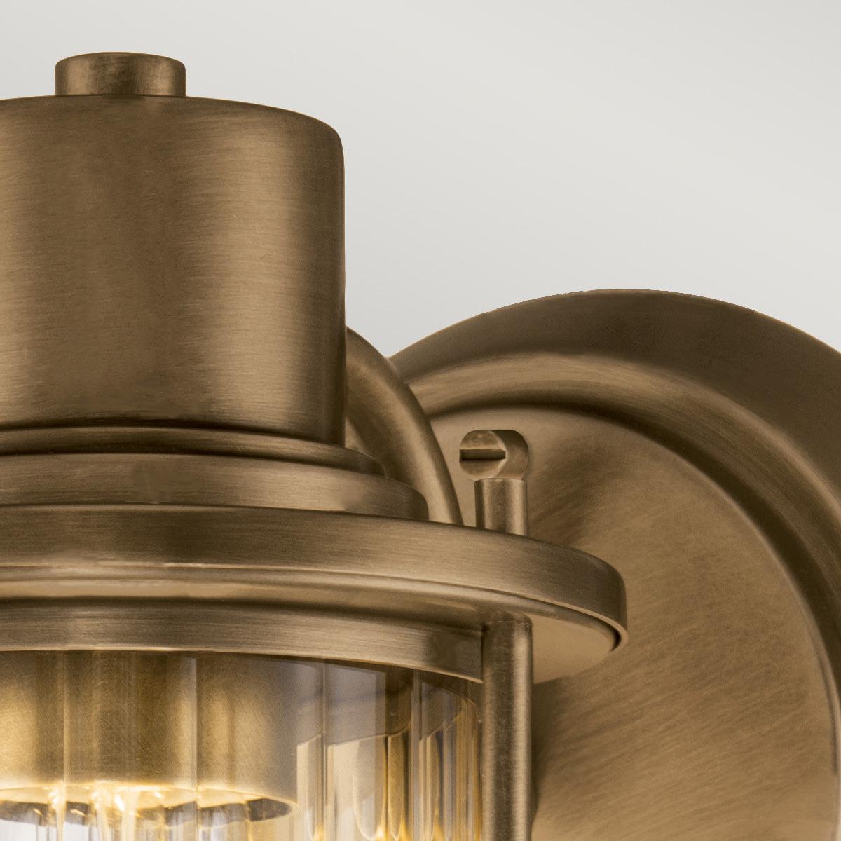 Quoizel Riggs 1 Light Brass Bathroom Wall Light Close Up Image