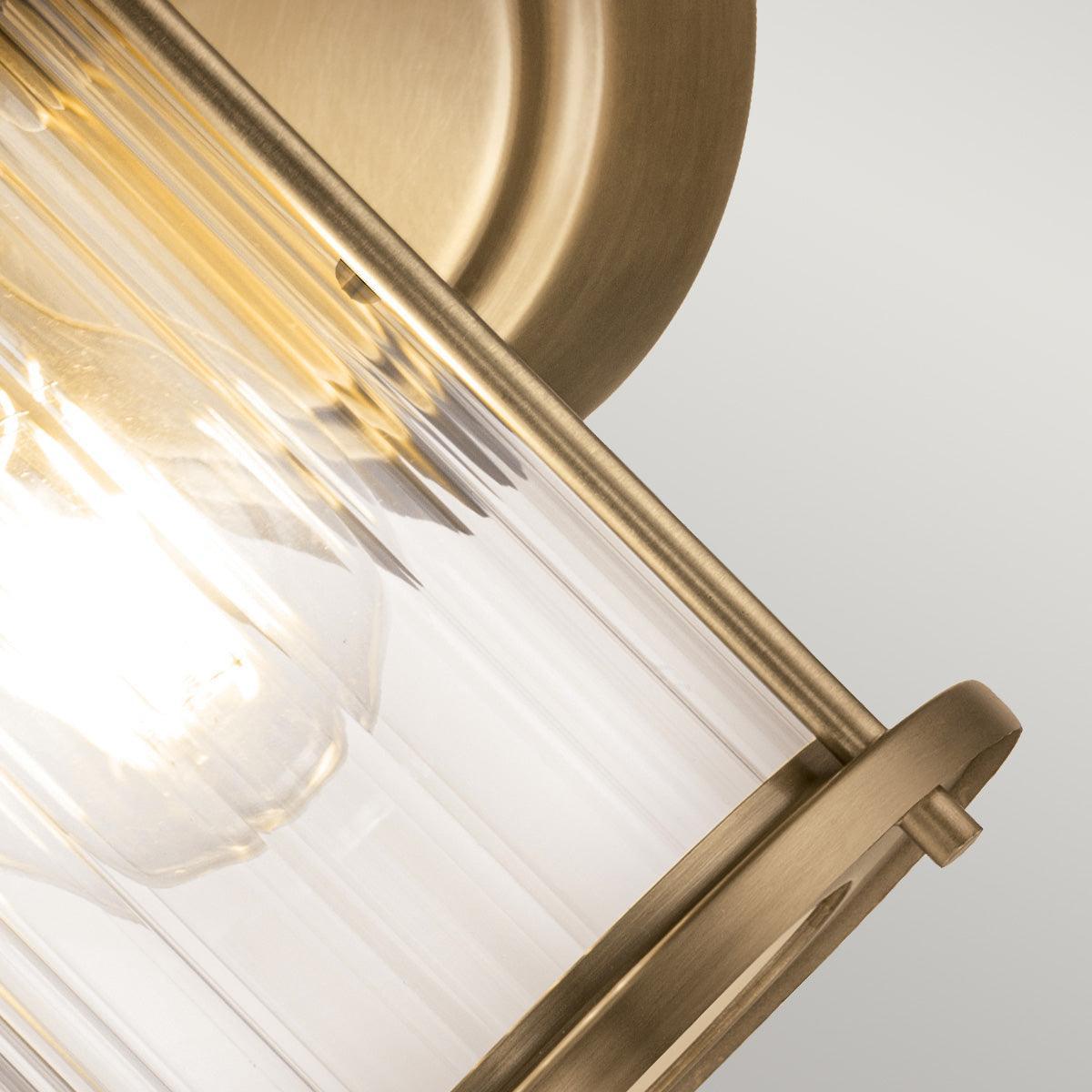 Quoizel Riggs 1 Light Brass Bathroom Wall Light Wide Living Room Image