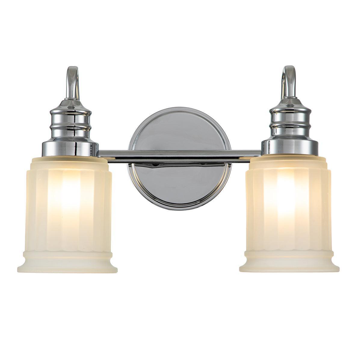 quoizel swell 2 light chrome bathroom wall light