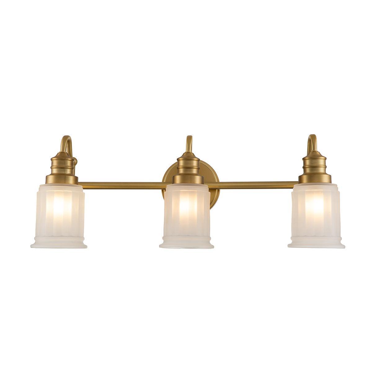 Quoizel Swell 3 Light Brass Bathroom Wall Light image 1