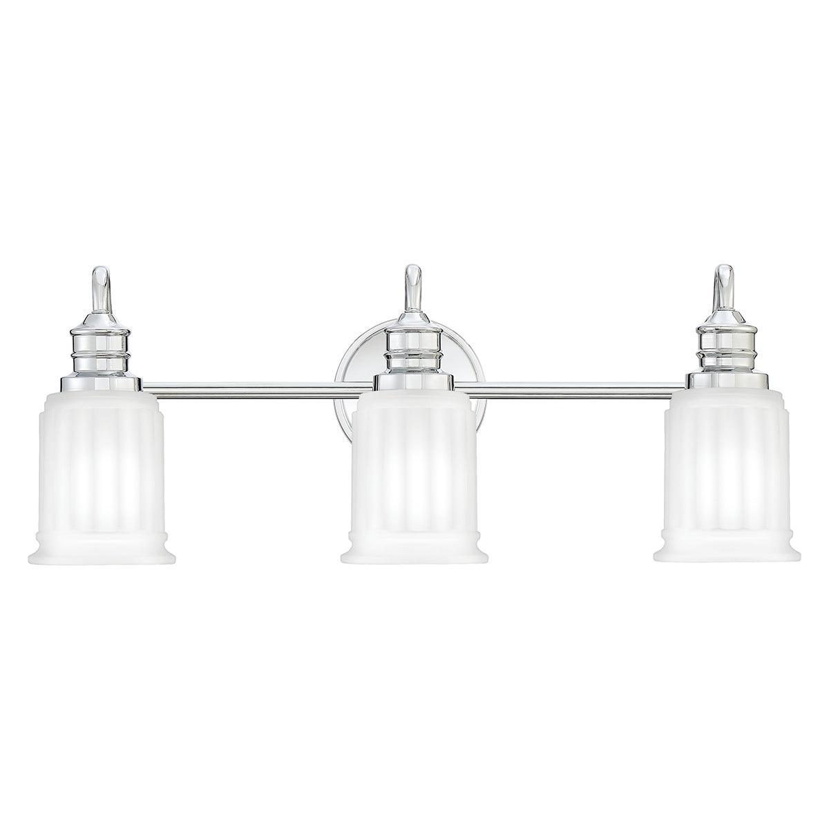 quoizel swell 3 light chrome bathroom wall light