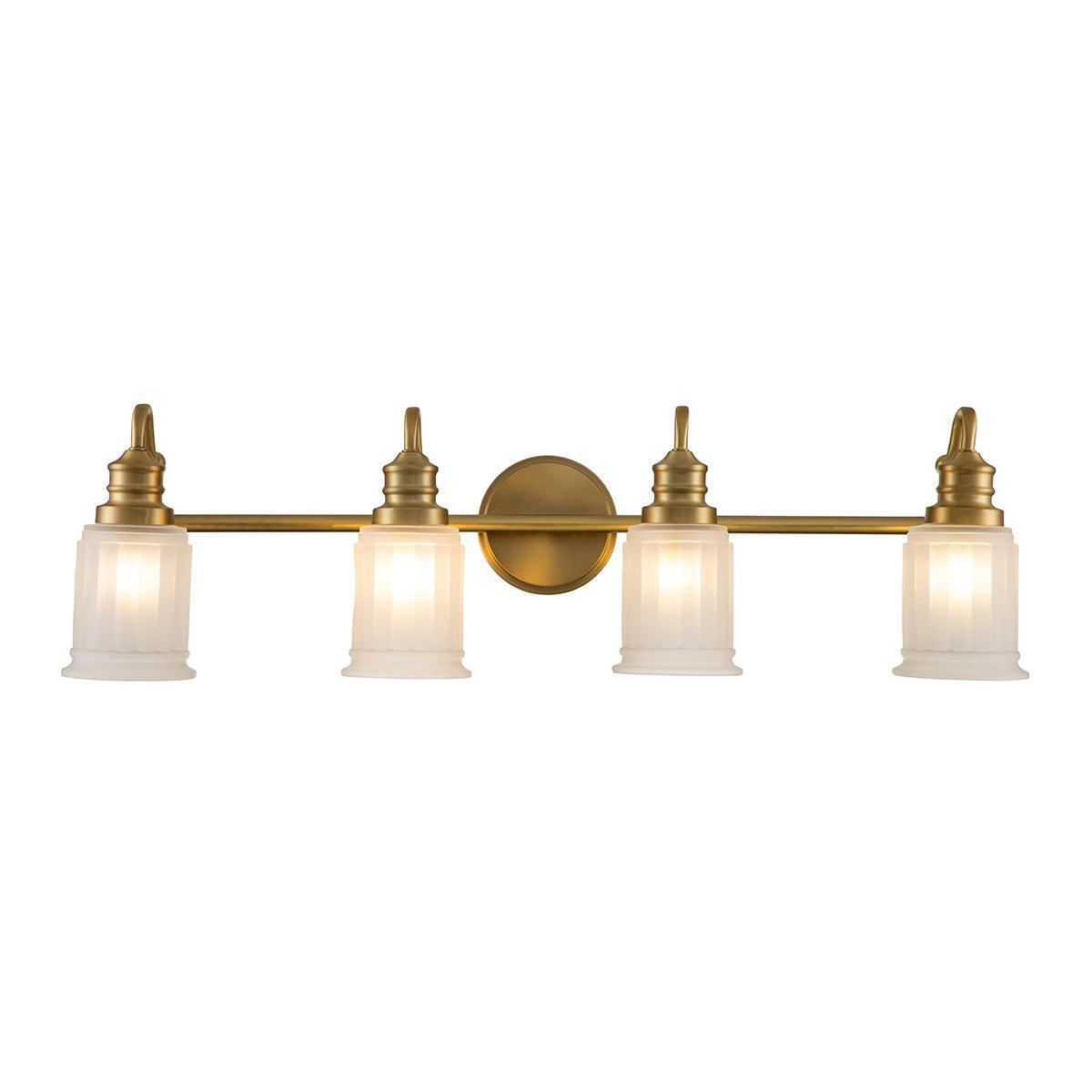 Quoizel Swell 4 Light Brass Bathroom Wall Light image 1