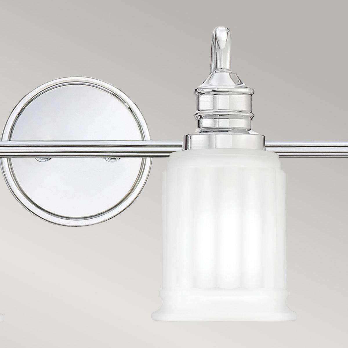 quoizel swell 4 light chrome bathroom wall light Close Up