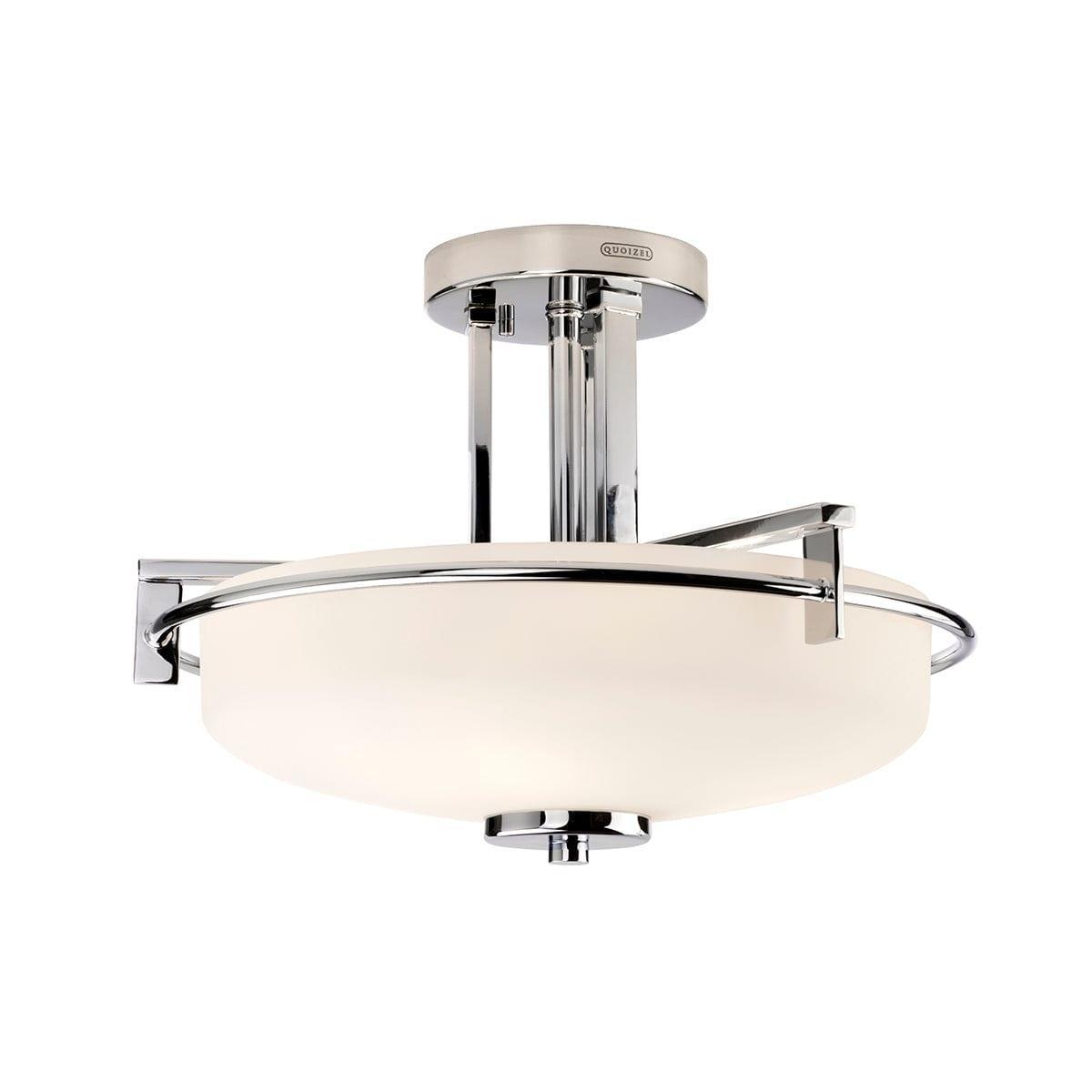 quoizel taylor 3 light semi flush chrome bathroom ceiling light