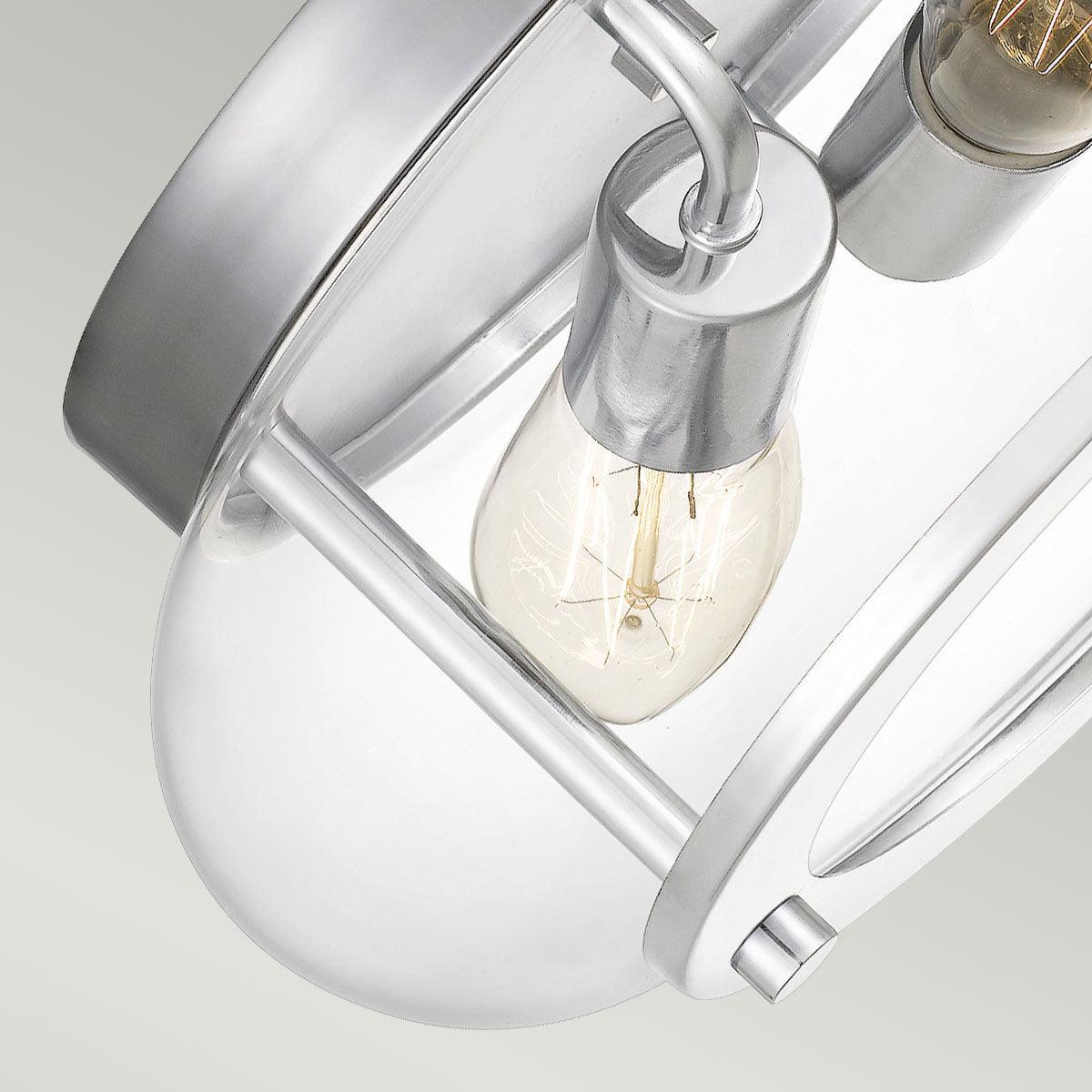 quoizel trilogy 2 light chrome bathroom flush mount Close Up