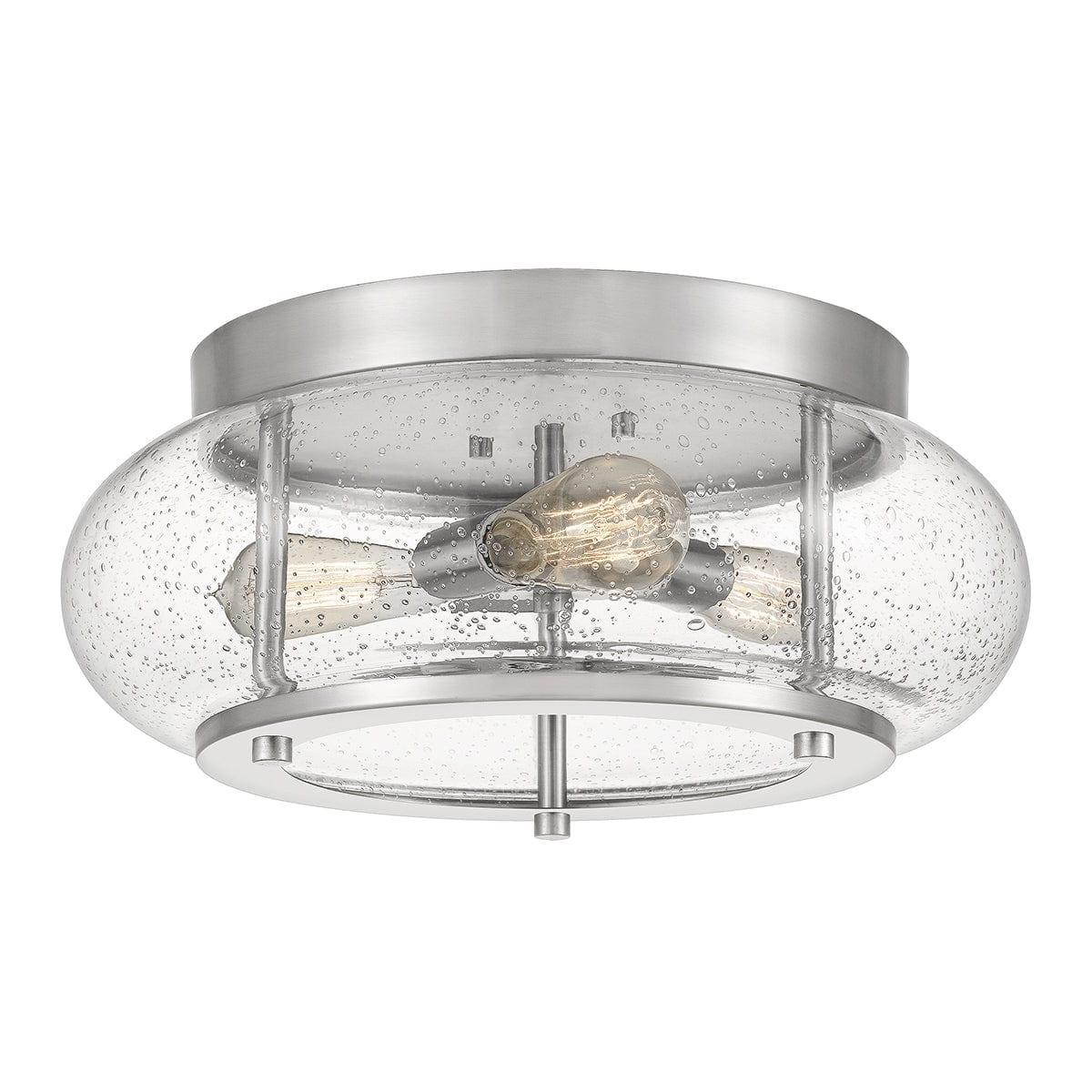 Quoizel Trilogy 3 Light Flush Brushed Nickel Ceiling Light Living room Image
