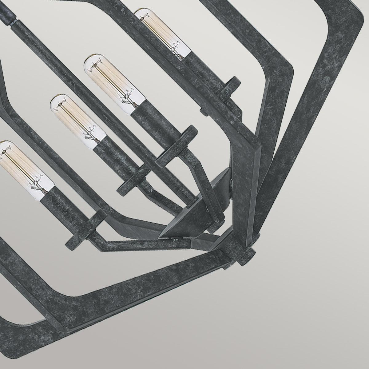 Quoizel Vanguard 4 Light Black Ceiling Pendant-Ceiling Pendant Lights-Elstead Lighting-3-Tiffany Lighting Direct