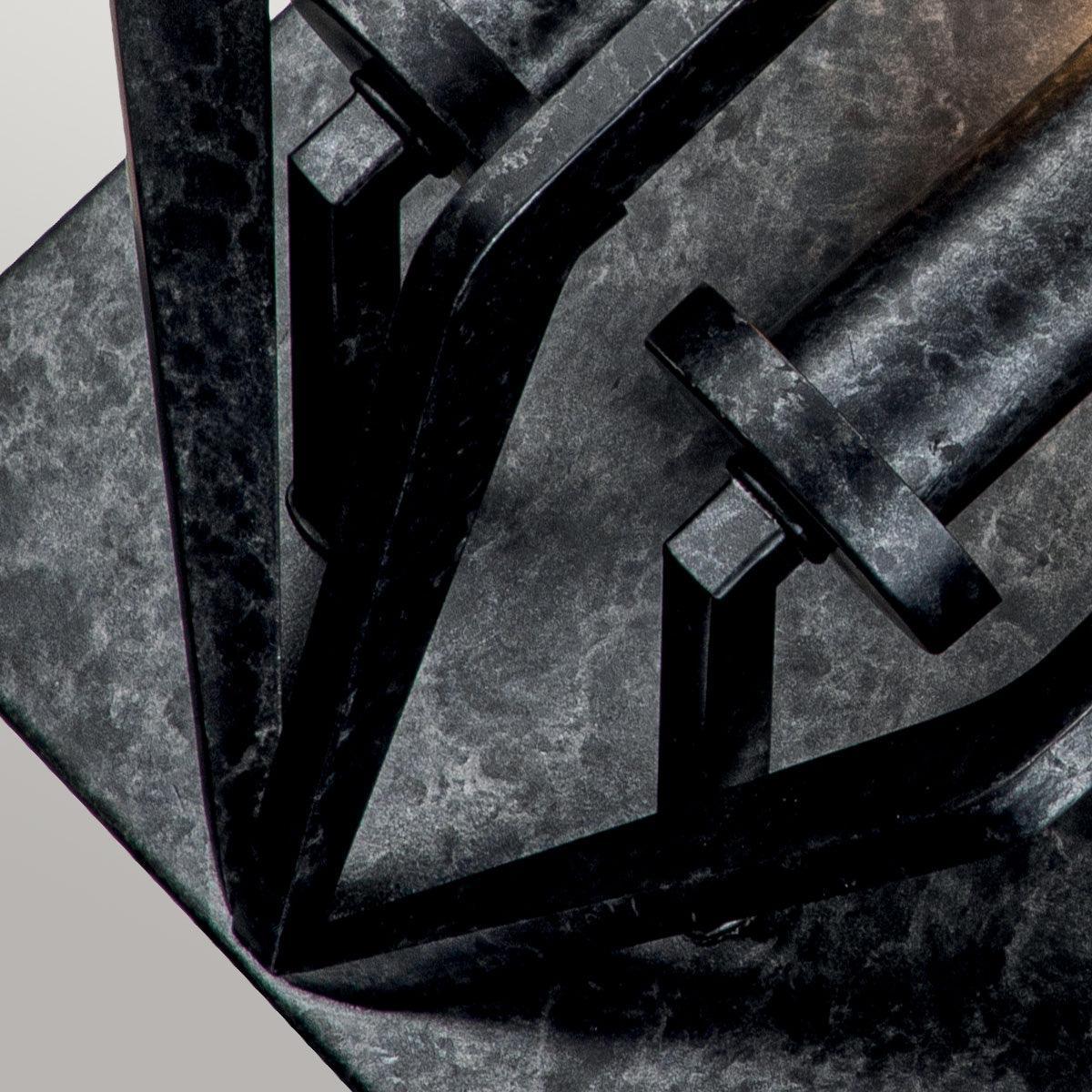 quoizel vanguard 2 light black wall light Detailed Close Up