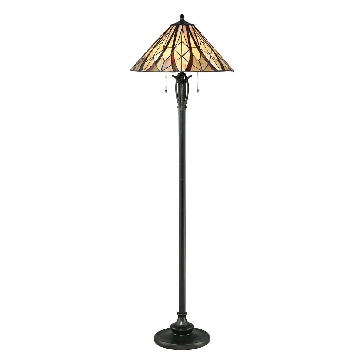 quoizel victory 2 light tiffany floor lamp