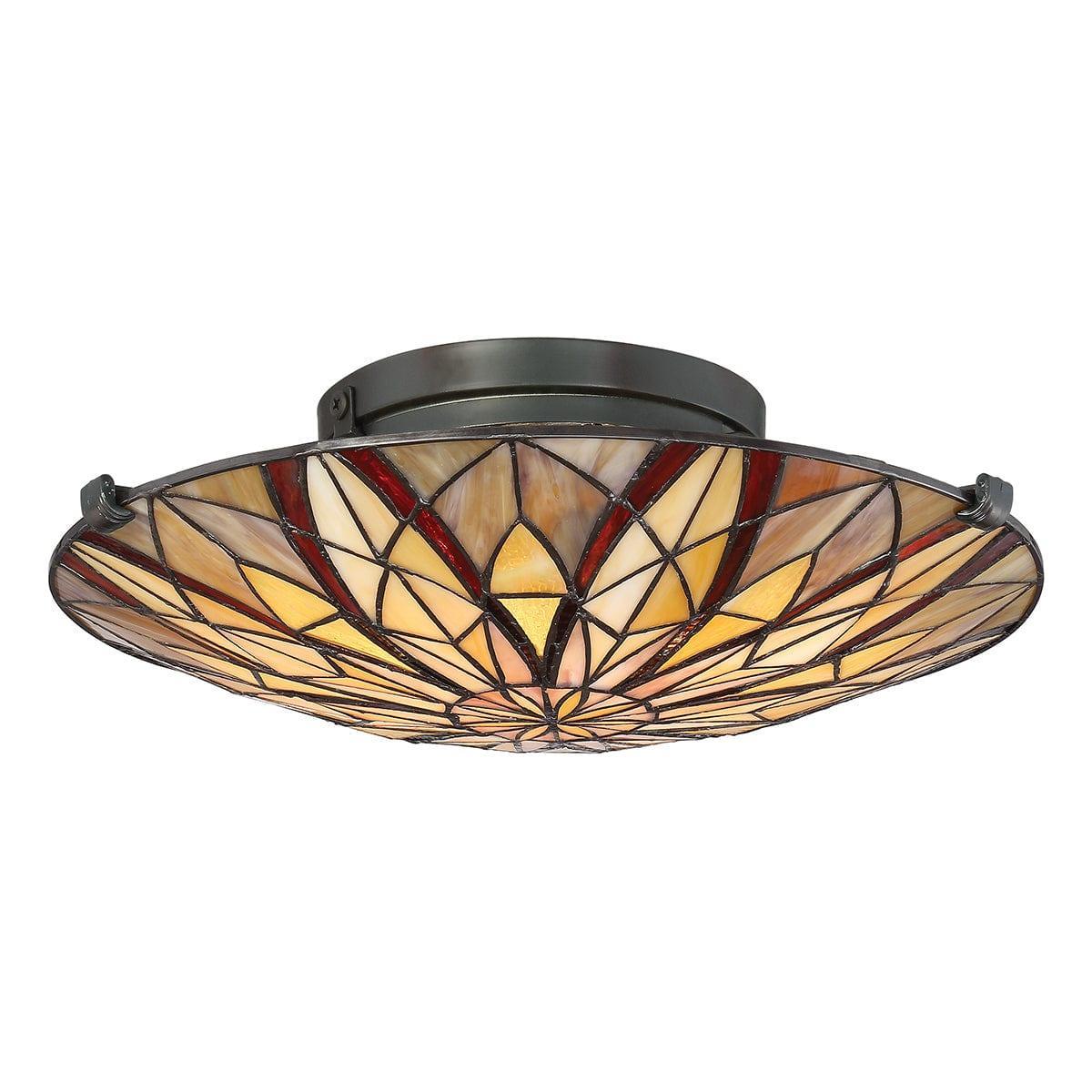 quoizel victory tiffany semi flush ceiling light