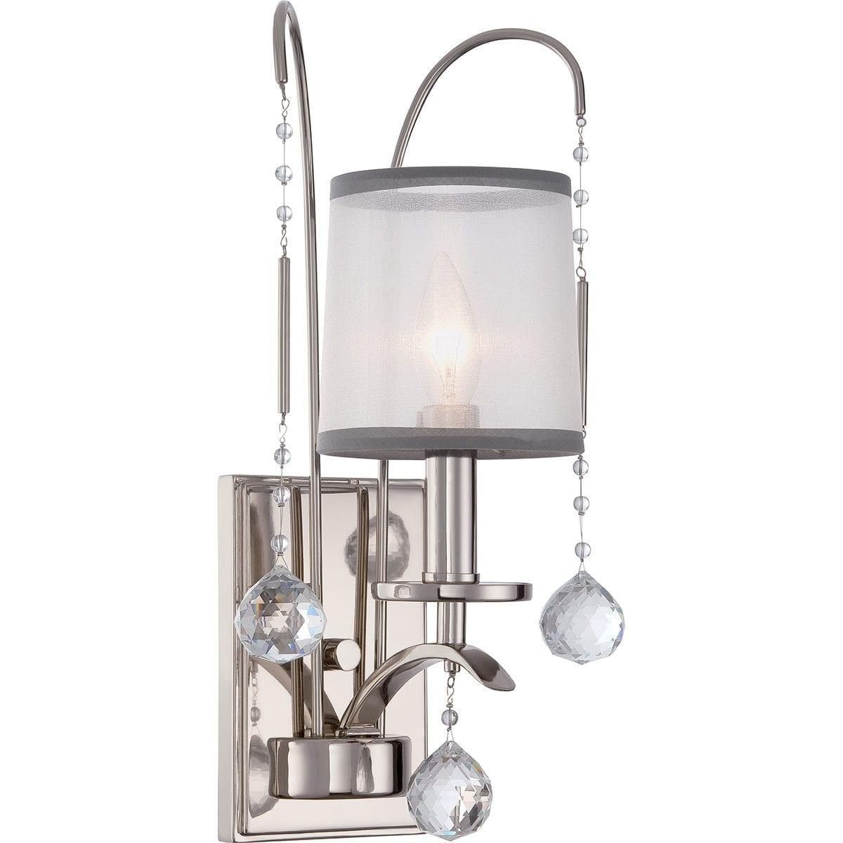 quoizel whitney 1 light silver wall light