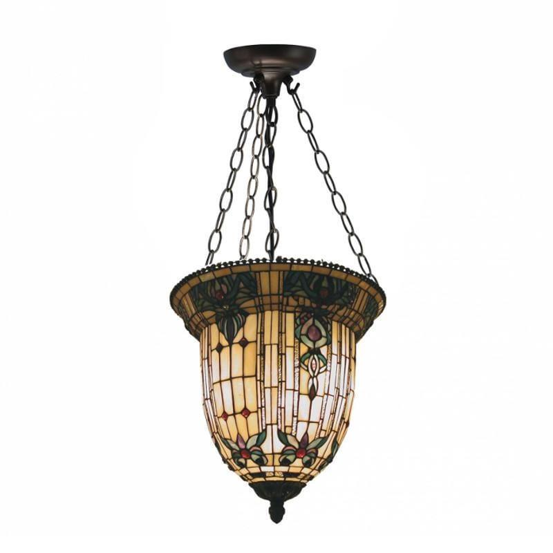 Regency Long Inverted Tiffany Ceiling Light