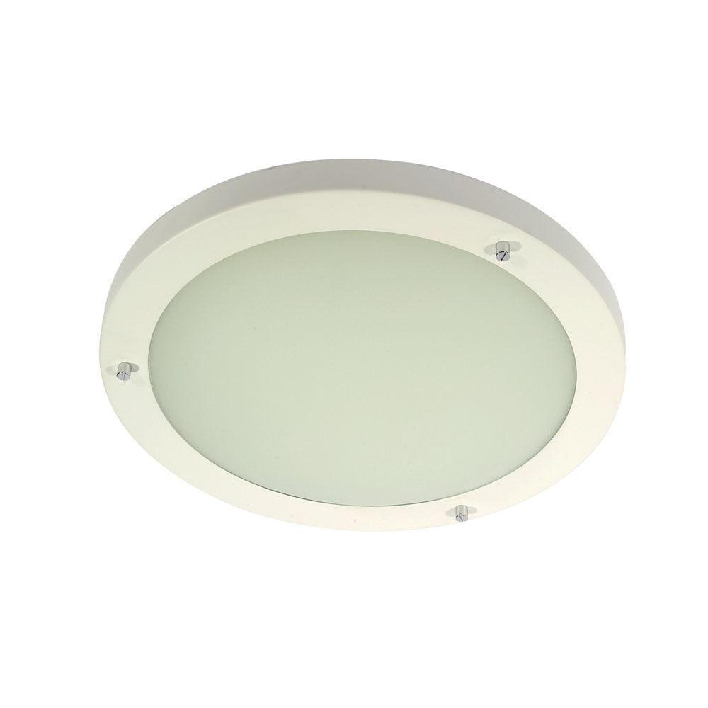 oaks rondo large flush white bathroom ceiling light ip44