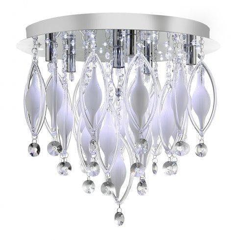 Searchlight Chrome & Coloured Glass LED Ceiling Light 2456-6CC