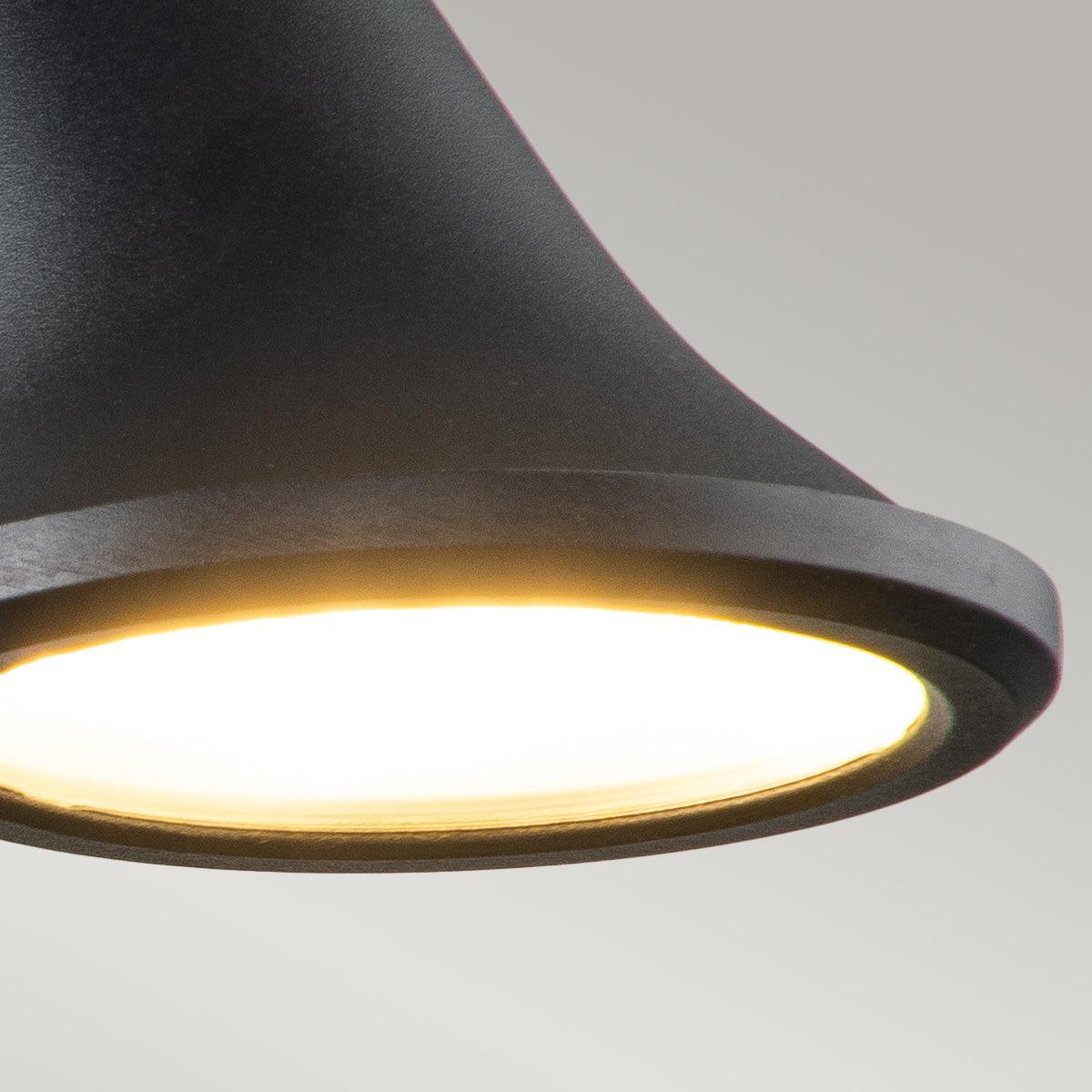 elstead selma led black outdoor sign light Close Up