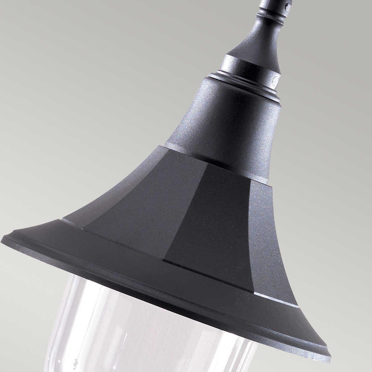 elstead shannon black finish outdoor pendant lantern Close Up LED Bulb
