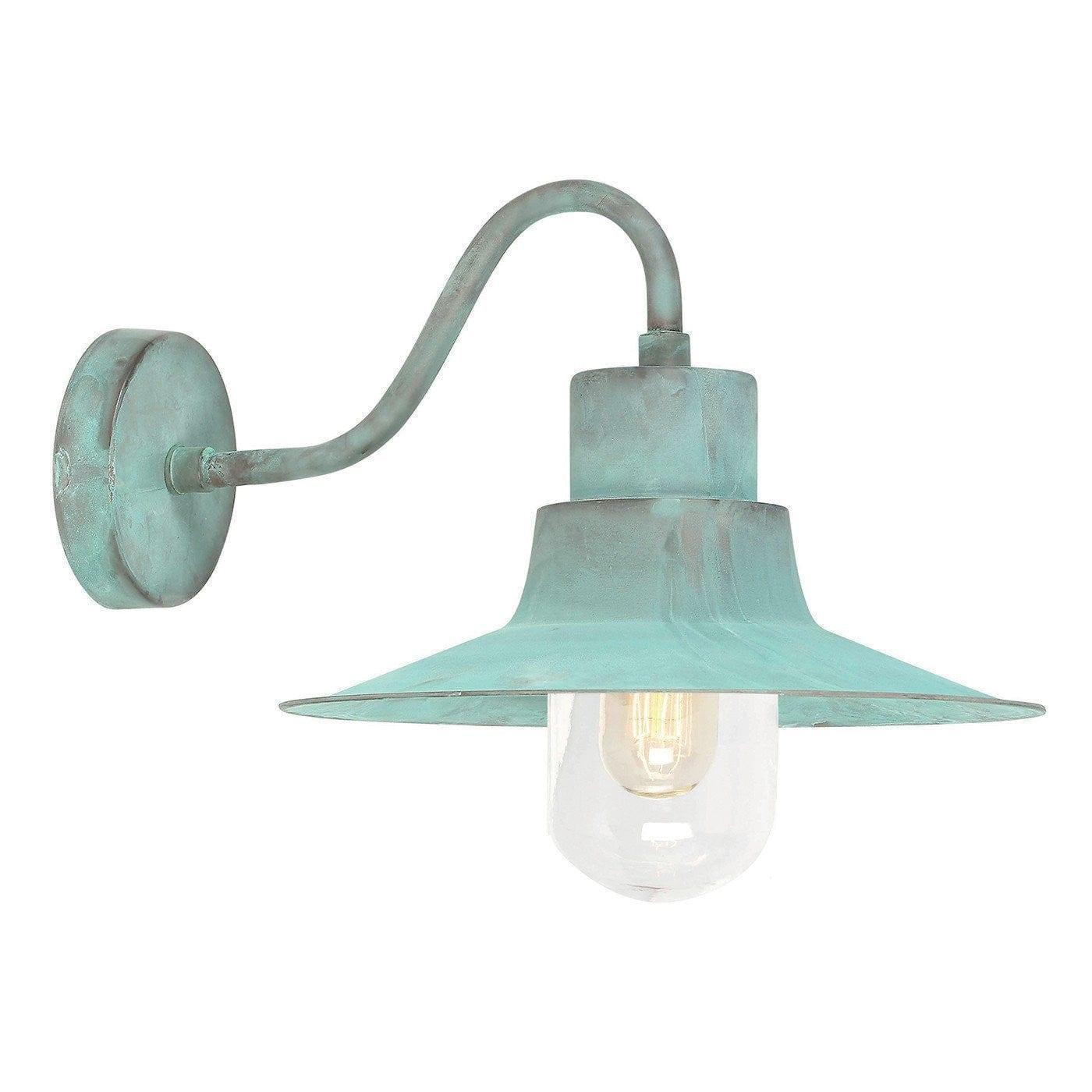 Elstead Sheldon Verdigris Finish Outdoor Wall Lantern 1