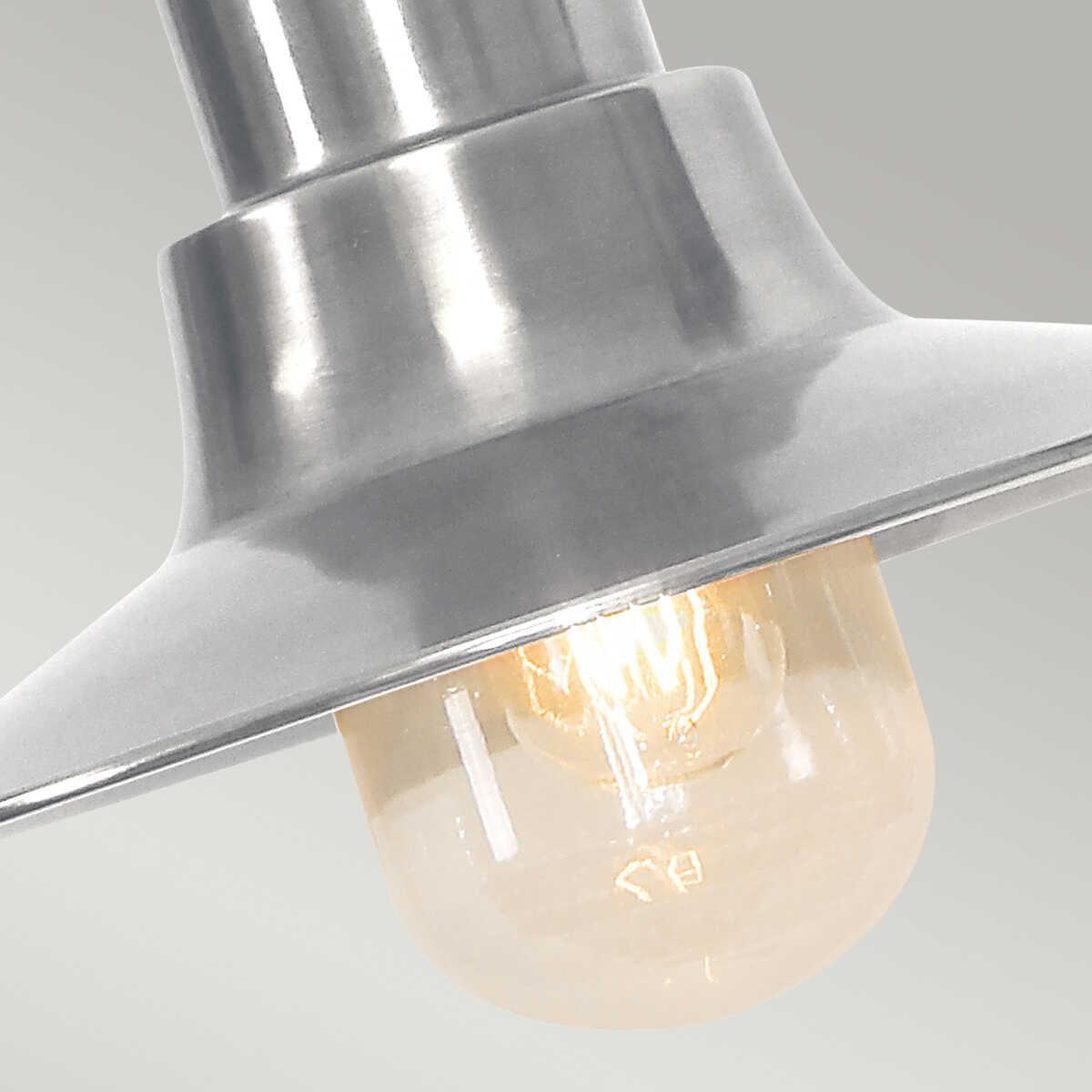 elstead somerton antique nickel finish outdoor pendant lantern Close Up LED Bulb