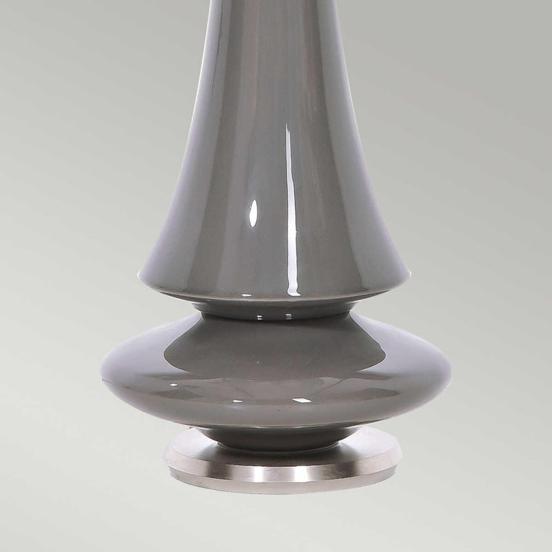 Elstead Spin Grey Ceramic Table Lamp bottom base close up
