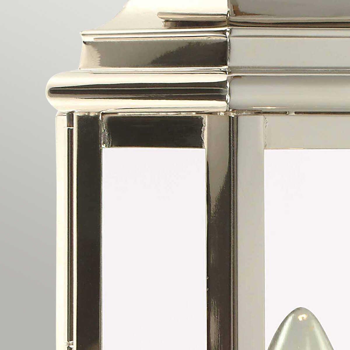 elstead st martins polished nickel finish outdoor wall lantern Close Up LED Bulb