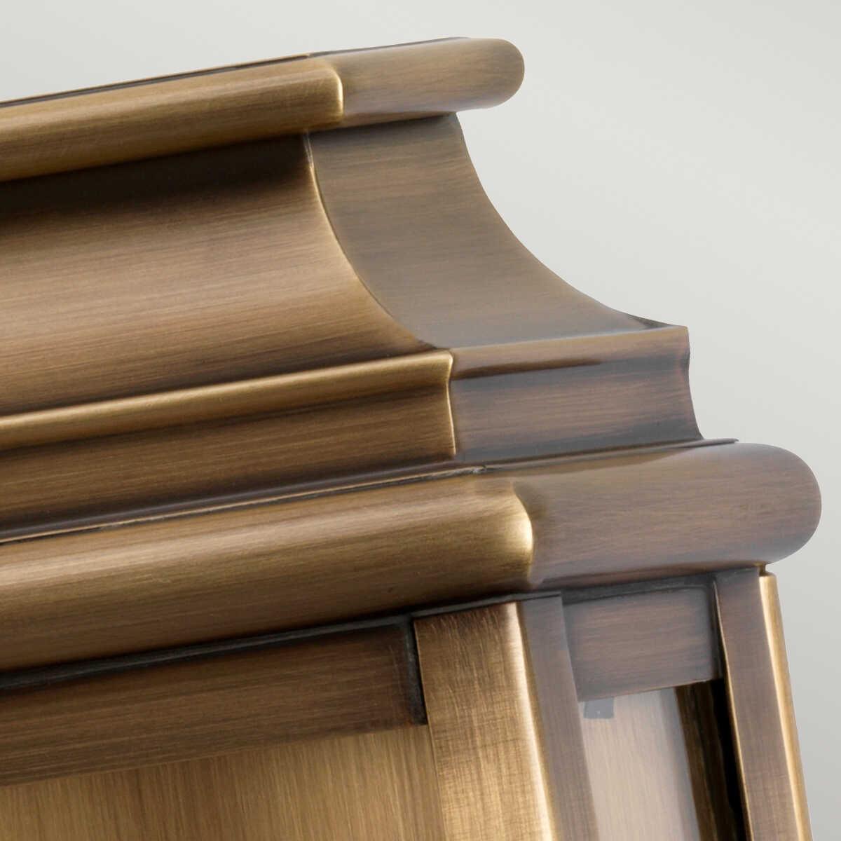 Elstead St Pauls Aged Brass Finish Outdoor Flush Wall Close up image