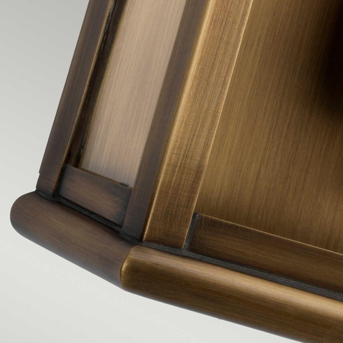 Elstead St Pauls Aged Brass Finish Outdoor Flush Wall Fitting Close up