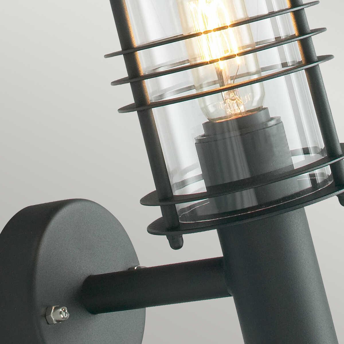 elstead stockholm black outdoor wall lantern Close Up LED Bulb