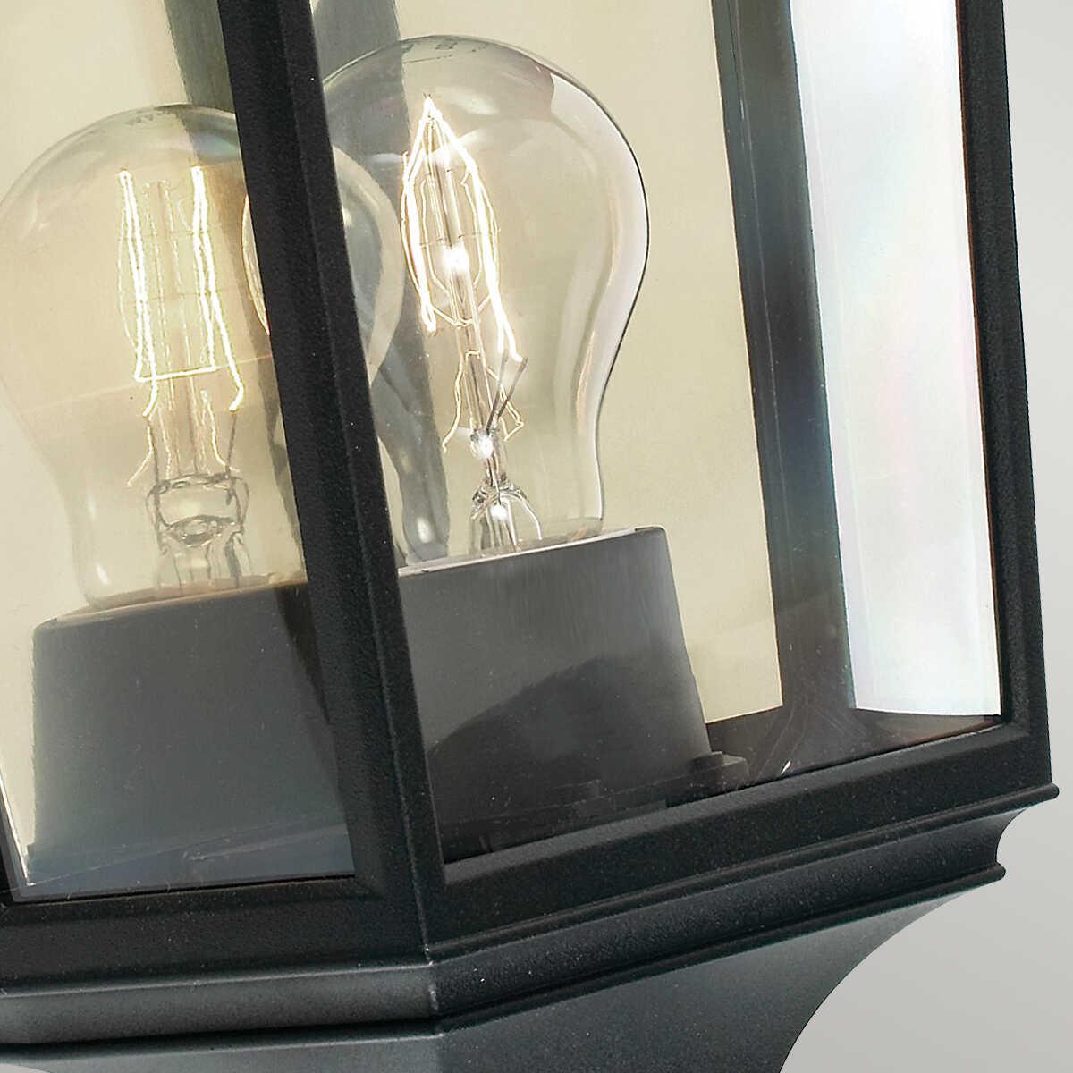 elstead turin black finish outdoor half wall lantern Living Room Close Up