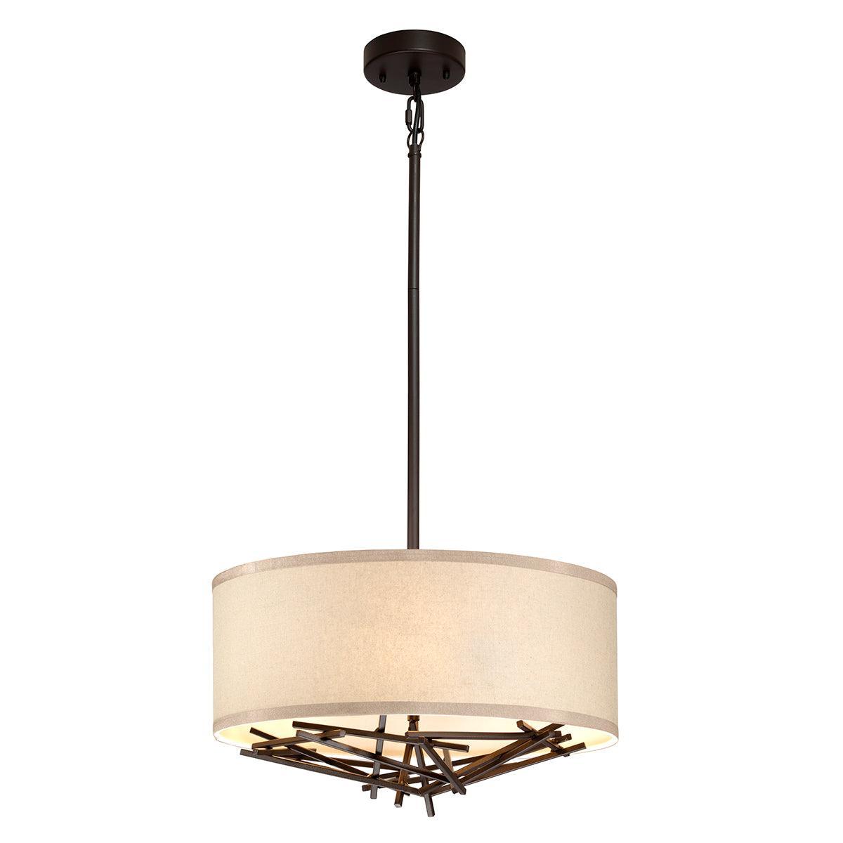 Elstead Lighting Taiko 3 Light Bronze Ceiling Pendant-Ceiling Pendant Lights-Elstead Lighting-1-Tiffany Lighting Direct
