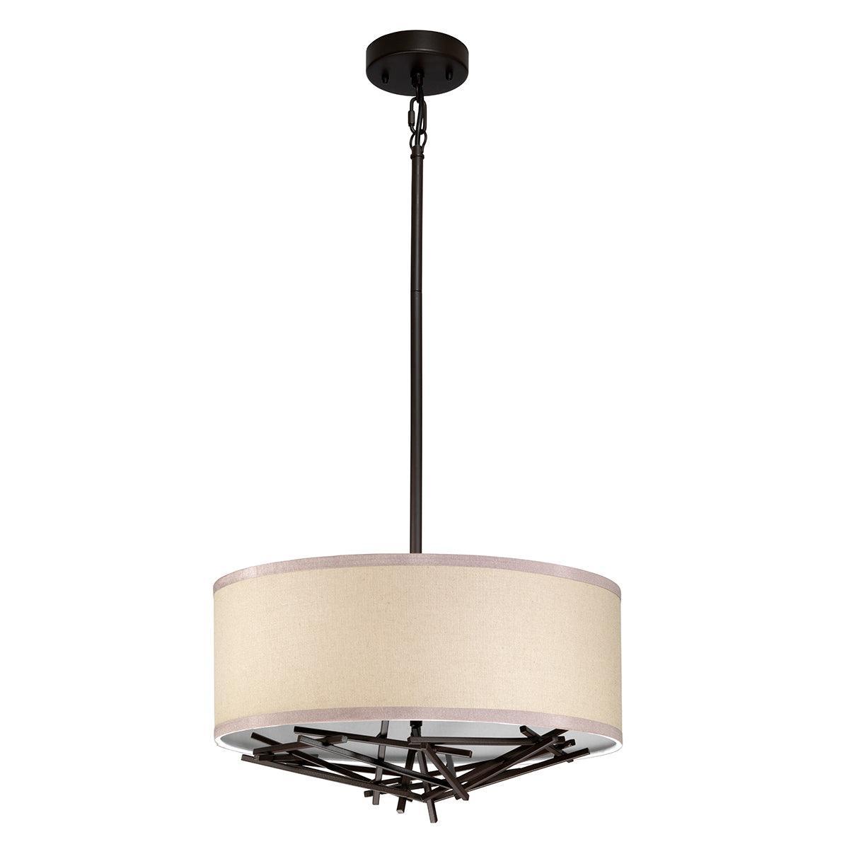 Elstead Lighting Taiko 3 Light Bronze Ceiling Pendant-Ceiling Pendant Lights-Elstead Lighting-2-Tiffany Lighting Direct