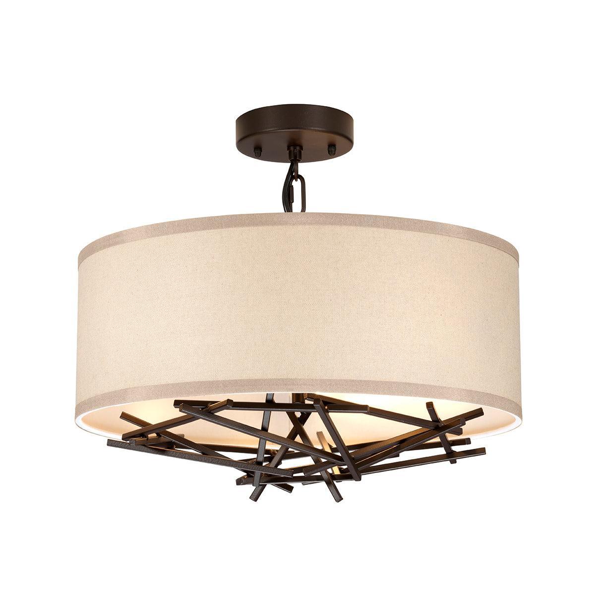 Elstead Lighting Taiko 3 Light Bronze Ceiling Pendant-Ceiling Pendant Lights-Elstead Lighting-5-Tiffany Lighting Direct