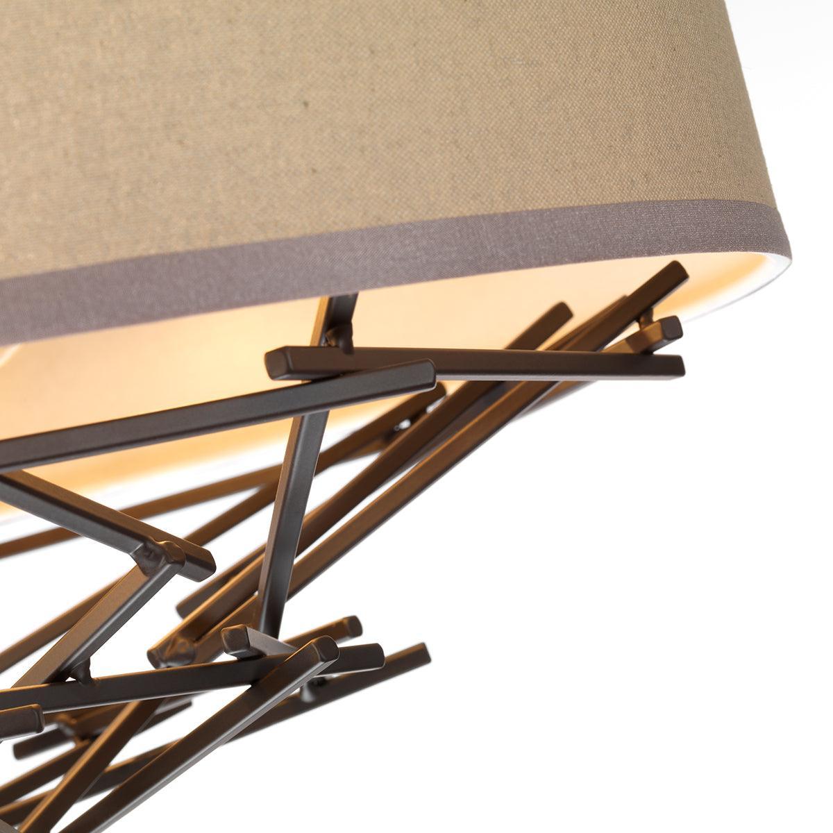 Elstead Taiko 4 Light Bronze Ceiling Pendant - Cream Shade-Ceiling Pendant Lights-Elstead Lighting-5-Tiffany Lighting Direct