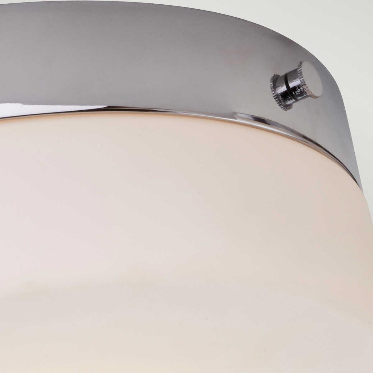 elstead tamar large flush polished chrome bathroom ceiling light Close Up