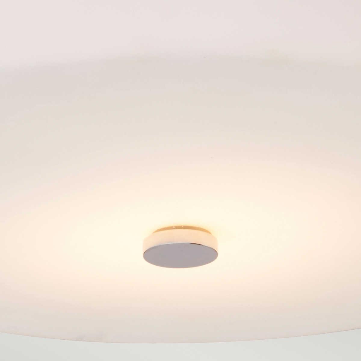 elstead tamar large flush polished chrome bathroom ceiling light Close Up LED Bulb