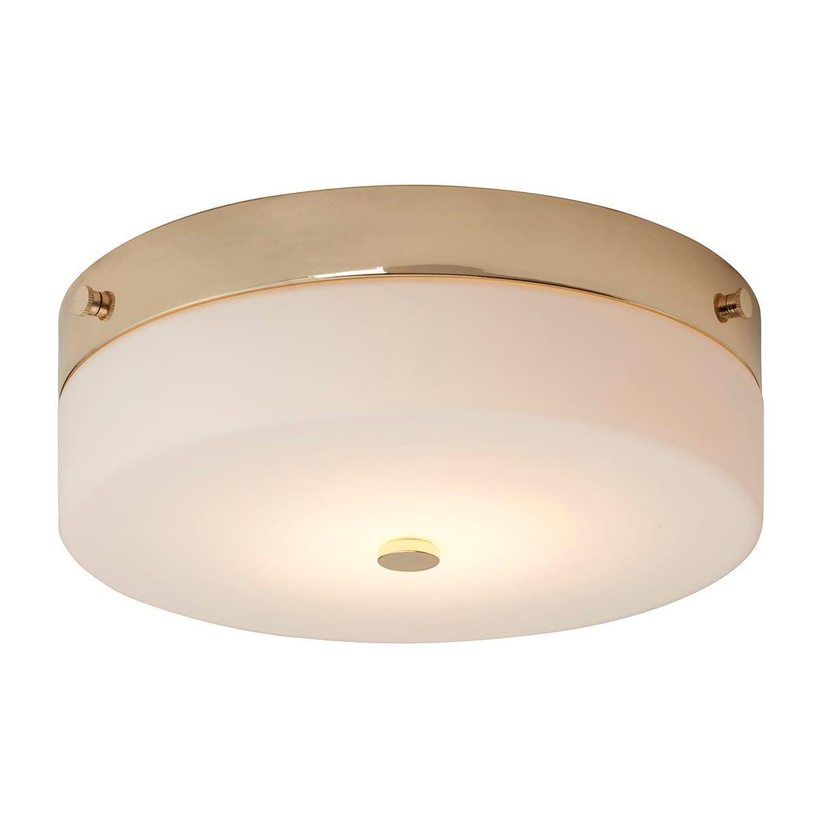 elstead lighting tamar large flush gold bathroom ceiling light