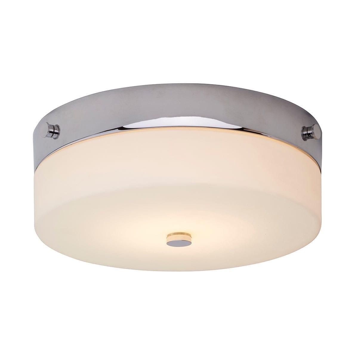 elstead tamar medium flush polished chrome bathroom ceiling light