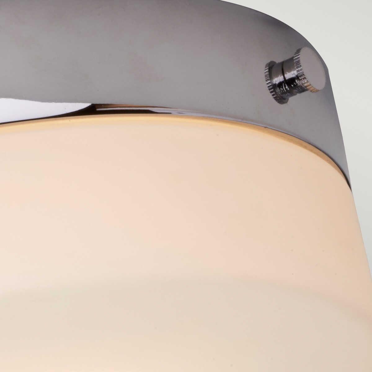 elstead tamar medium flush polished chrome bathroom ceiling light Close Up