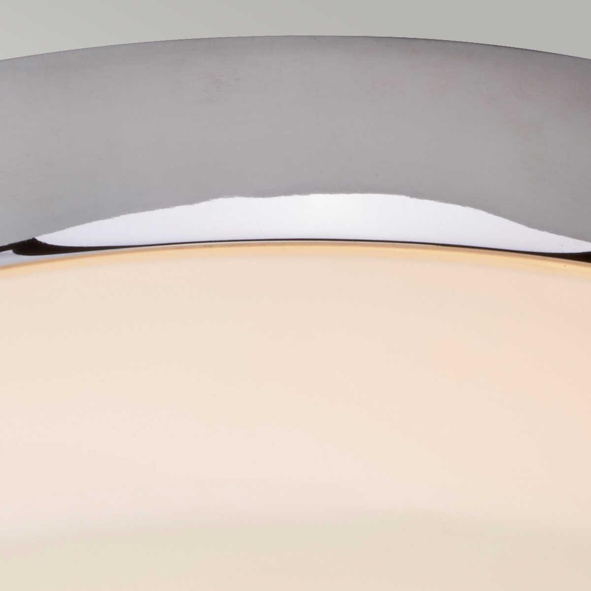 elstead tamar medium flush polished chrome bathroom ceiling light Detailed Close Up