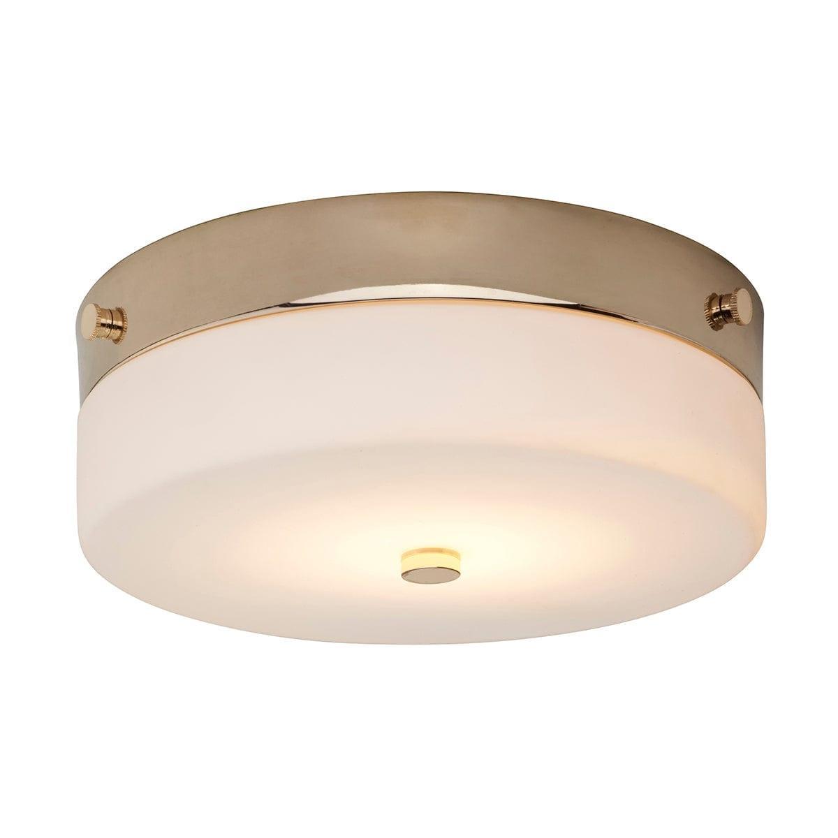 elstead lighting tamar medium flush gold bathroom ceiling light