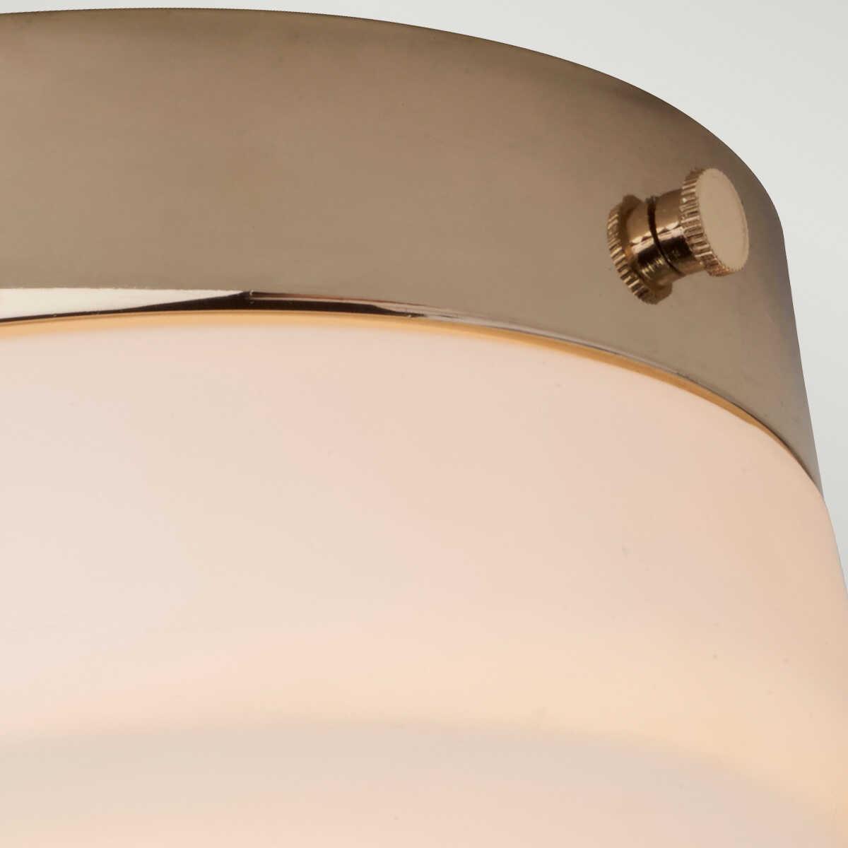 elstead lighting tamar medium flush gold bathroom ceiling light Close Up