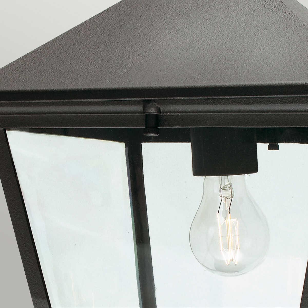 elstead turin grande black finish outdoor pendant lantern Detailed Close Up