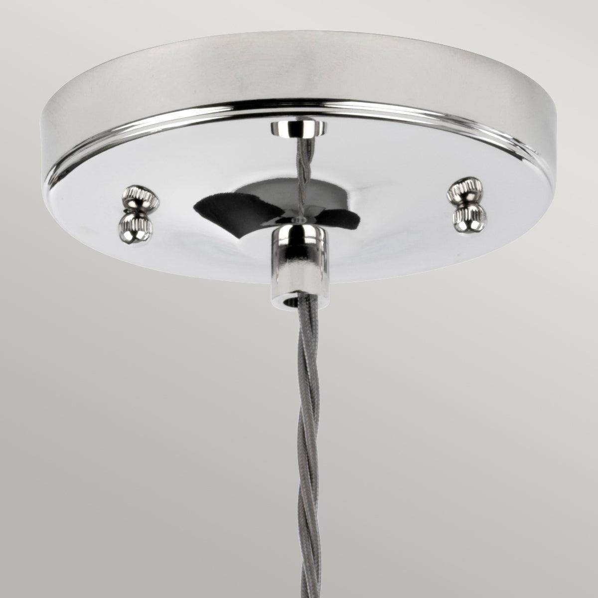 Elstead Tiber 1 Light Nickel Pendant - Clear Glass Shade-Ceiling Pendant Lights-Elstead Lighting-2-Tiffany Lighting Direct