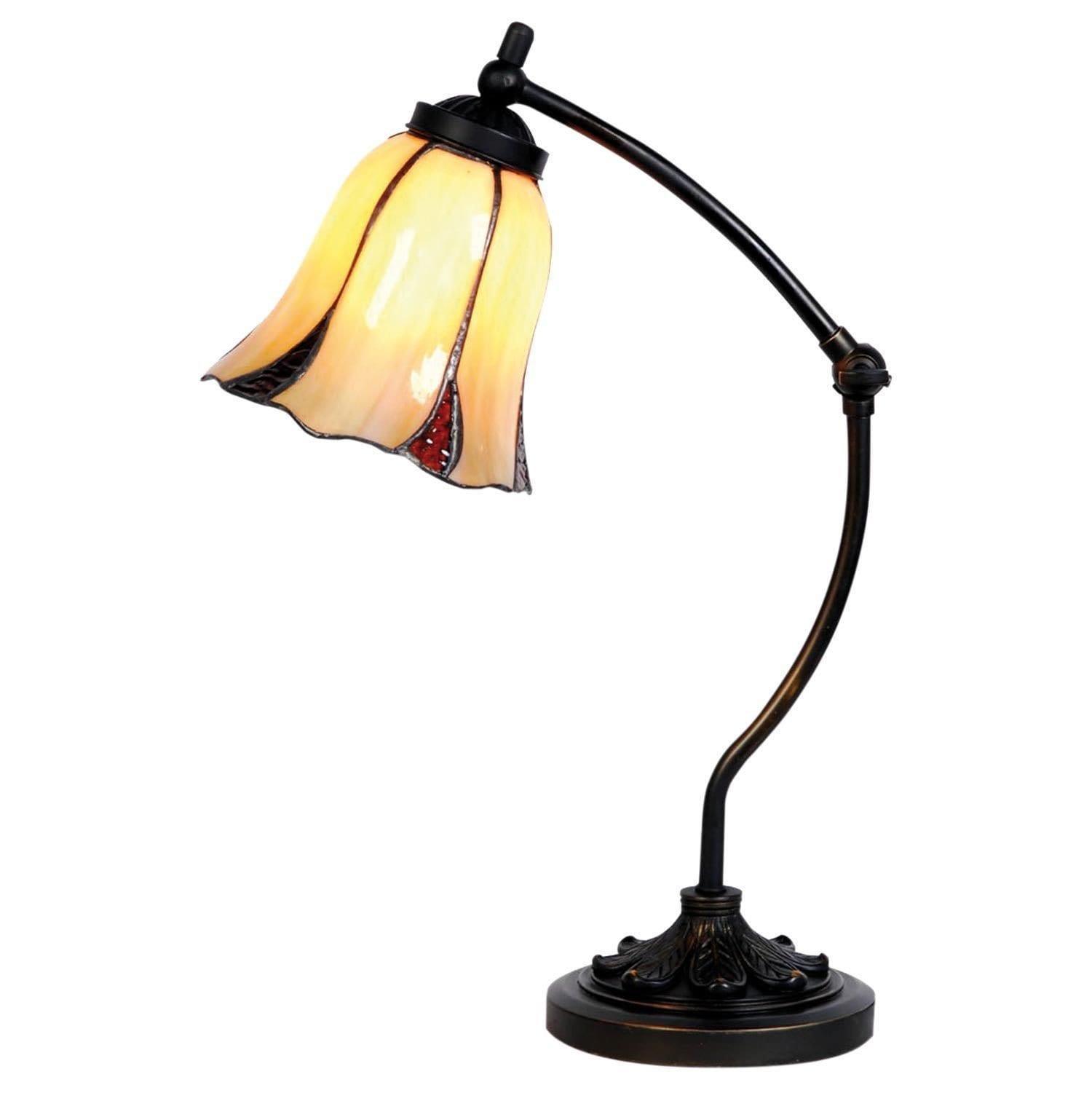 Tiffany Bedside Lamps - Edinburgh Tiffany Swan Neck Bedside Lamp