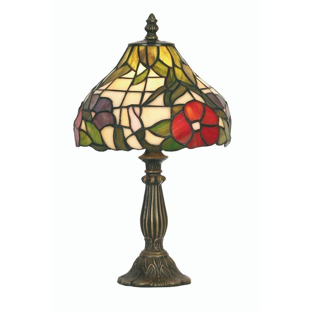Tiffany Bedside Lamps - Oaks Tiffany Peonies Bedside Table Lamp OT 1345/8TL