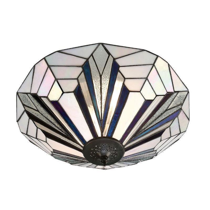 Tiffany Ceiling Flush & Semi Flush Lights - Astoria Large Tiffany 2 Light Flush Ceiling Light 63935